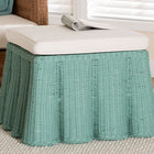 bali & pari Palm Bohemian Seafoam Green Scallop Rattan Ottoman