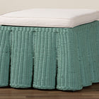 bali & pari Palm Bohemian Seafoam Green Scallop Rattan Ottoman