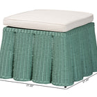 bali & pari Palm Bohemian Seafoam Green Scallop Rattan Ottoman