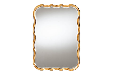 Baxton Studio Fredrika Antique Goldleaf Scalloped Wood Accent Wall Mirror