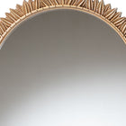 Baxton Studio Caitlin Antique Gold Finished Wood Arch Accent Wall Mirror with Carved Leaf Border