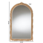 Baxton Studio Caitlin Antique Gold Finished Wood Arch Accent Wall Mirror with Carved Leaf Border