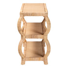 bali & pari Dalida Bohemian Natural Rattan 3-Tier Console Table
