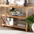 bali & pari Dalida Bohemian Natural Rattan 3-Tier Console Table