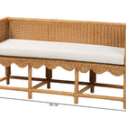 bali & pari Seranay Bohemian Scallop Light Honey Rattan Accent Bench