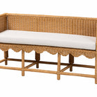 bali & pari Seranay Bohemian Scallop Light Honey Rattan Accent Bench