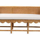 bali & pari Seranay Bohemian Scallop Light Honey Rattan Accent Bench