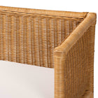 bali & pari Seranay Bohemian Scallop Light Honey Rattan Accent Bench