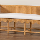bali & pari Seranay Bohemian Scallop Light Honey Rattan Accent Bench