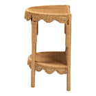 bali & pari Paisley Bohemian Scallop Light Honey Rattan Console Table
