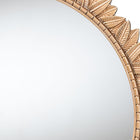 Baxton Studio Caitlin Antique Gold Finished Wood Round Accent Wall Mirror with Carved Leaf Border