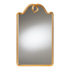 Baxton Studio Eara Gold Wall Mirror with Decorative Top - Elegant Rectangular Accent Mirror for Entryway, Living Room, or Bedroom