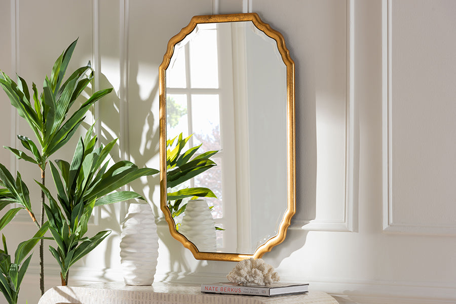 Baxton Studio Pacino Antique Goldleaf Accent Wall Mirror