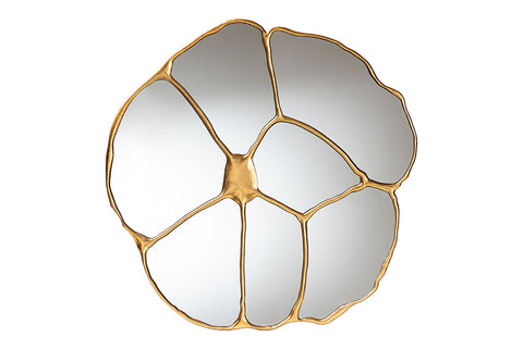 Baxton Studio Novia Antique Goldleaf Flower Accent Wall Mirror