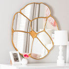 Baxton Studio Novia Antique Goldleaf Flower Accent Wall Mirror