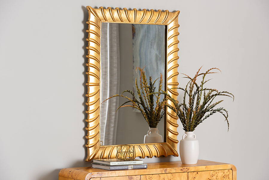 Baxton Studio Ygritte Antique Goldleaf Accent Wall Mirror