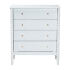 Baxton Studio Lucera Mid-Century White Bobbin Wood 4-Drawer Chest
