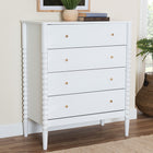 Baxton Studio Lucera Mid-Century White Bobbin Wood 4-Drawer Chest