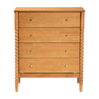Baxton Studio Lucera Mid-Century Oak Brown Bobbin Wood 4-Drawer Chest