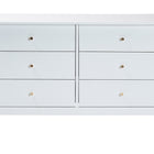 Baxton Studio Lucera Mid-Century White Bobbin Wood 6-Drawer Dresser