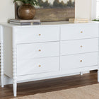 Baxton Studio Lucera Mid-Century White Bobbin Wood 6-Drawer Dresser