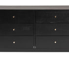 Baxton Studio Lucera Mid-Century Black Bobbin Wood 6-Drawer Dresser