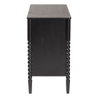Baxton Studio Lucera Mid-Century Black Bobbin Wood 6-Drawer Dresser