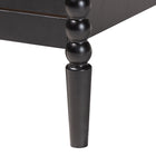 Baxton Studio Lucera Mid-Century Black Bobbin Wood 6-Drawer Dresser