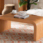 bali & pari Guevara Bohemian Light Honey Fluted Rattan Coffee Table