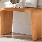 bali & pari Guevara Bohemian Light Honey Fluted Rattan Console Table