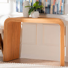 bali & pari Eilis Bohemian Light Honey Fluted Rattan Waterfall Console Table