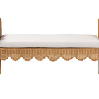 bali & pari Reiko Handwoven Natural Rattan Bench with Scalloped Detailing - Boho Farmhouse Entryway, Bedroom, or Living Room Accent Seating