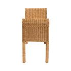 bali & pari Reiko Handwoven Natural Rattan Bench with Scalloped Detailing - Boho Farmhouse Entryway, Bedroom, or Living Room Accent Seating