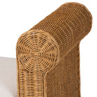bali & pari Reiko Handwoven Natural Rattan Bench with Scalloped Detailing - Boho Farmhouse Entryway, Bedroom, or Living Room Accent Seating