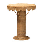 bali & pari Pabla Bohemian Light Honey Rattan Scalloped Console Table