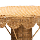 bali & pari Pabla Bohemian Light Honey Rattan Scalloped Console Table