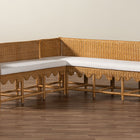 bali & pari Seranay Bohemian Scallop Light Honey Rattan 2-Piece Dining Nook Set