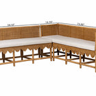 bali & pari Seranay Bohemian Scallop Light Honey Rattan 2-Piece Dining Nook Set