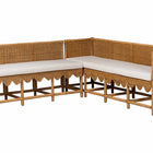bali & pari Seranay Bohemian Scallop Light Honey Rattan 2-Piece Dining Nook Set