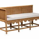 bali & pari Seranay Bohemian Scallop Light Honey Rattan 2-Piece Dining Nook Set