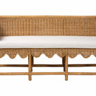 bali & pari Seranay Bohemian Scallop Light Honey Rattan 2-Piece Dining Nook Set