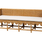 bali & pari Seranay Bohemian Scallop Light Honey Rattan Long Dining Bench