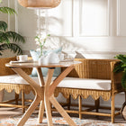 bali & pari Seranay Bohemian Scallop Light Honey Rattan Long Dining Bench