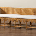 bali & pari Seranay Bohemian Scallop Light Honey Rattan Long Dining Bench
