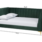 Baxton Studio Oksana Glam and Luxe Emerald Green Velvet and Gold Metal Full Daybed
