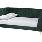 Baxton Studio Oksana Glam and Luxe Emerald Green Velvet and Gold Metal Full Daybed