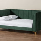 Baxton Studio Oksana Glam and Luxe Emerald Green Velvet and Gold Metal Full Daybed