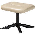 Baxton Studio Elwood Modern Beige Faux Leather 2-Piece Lounge Chair and Footrest Set