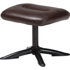 Baxton Studio Elwood Modern Brown Faux Leather 2-Piece Lounge Chair and Footrest Set