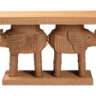 bali & pari Elissa Bohemian Honey Rattan Elephant Console Table